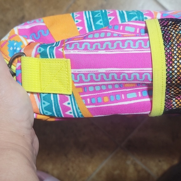 NWT Volcom Colorful  Geometric neon unisex messenger laptop Bag case - Picture 5 of 10